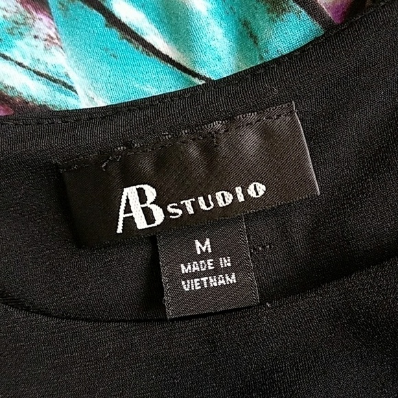 Abstract floral print dress Sz M - Picture 7 of 8